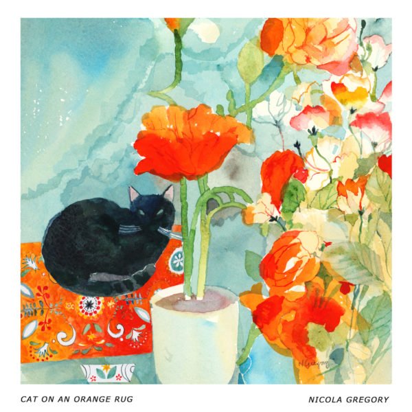 Cat on an Orange Rug