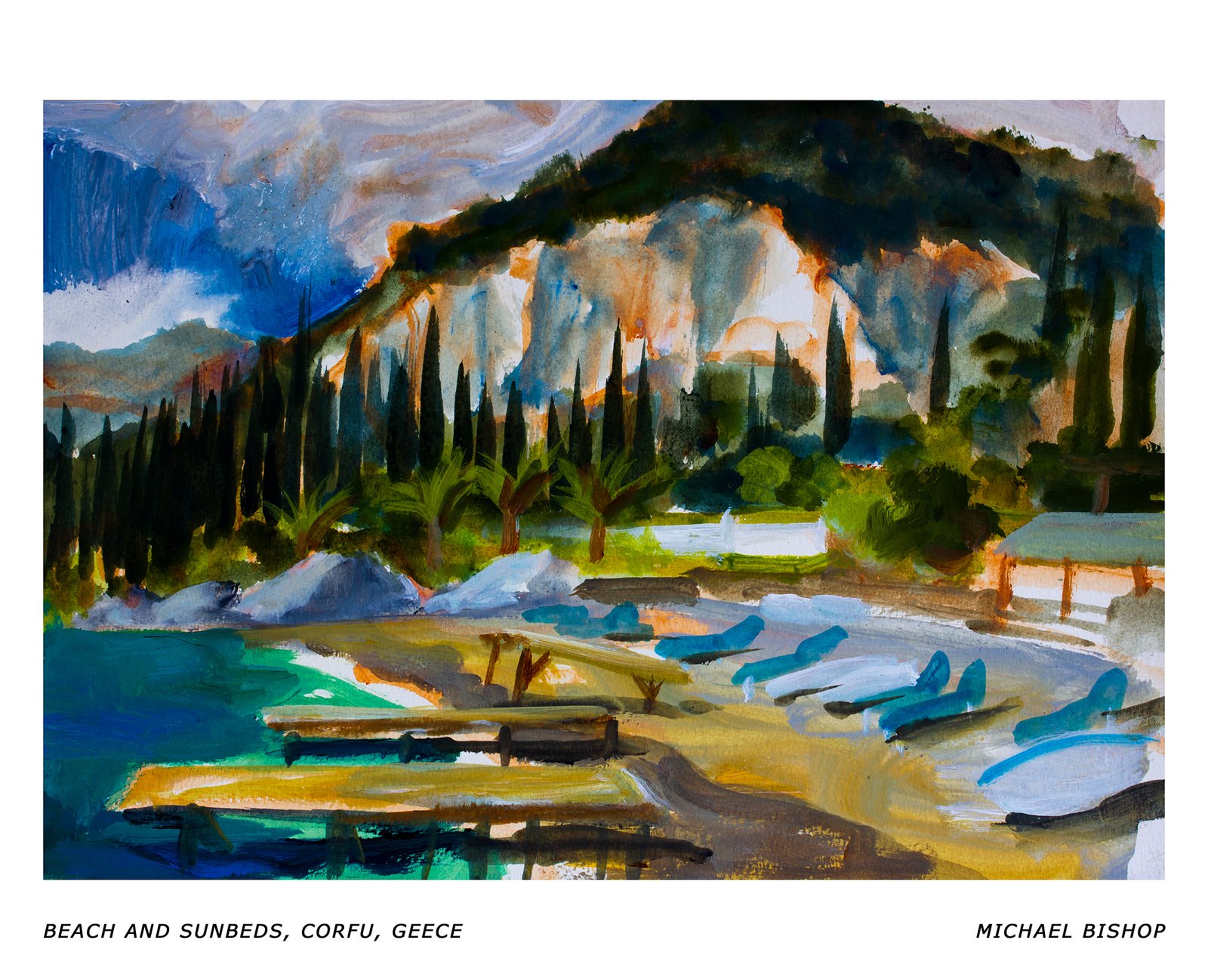 81_RA_MB_Beach and Sunbeds, Corfu, Greece